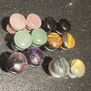 Set of stone plugs for stretched ears
